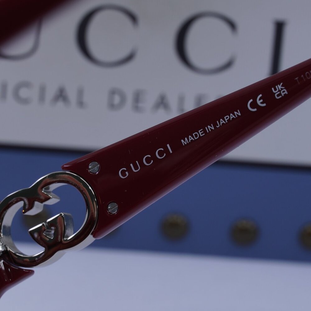 Gucci GG1692S 005 Square Sunglasses - Burgundy - Picture 8 of 11